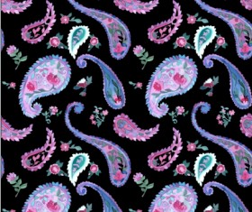 Paisley with flower vector seamless patterns 03