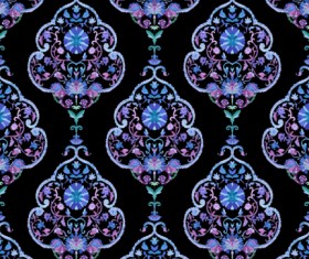 Paisley with flower vector seamless patterns 04
