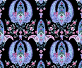 Paisley with flower vector seamless patterns 05