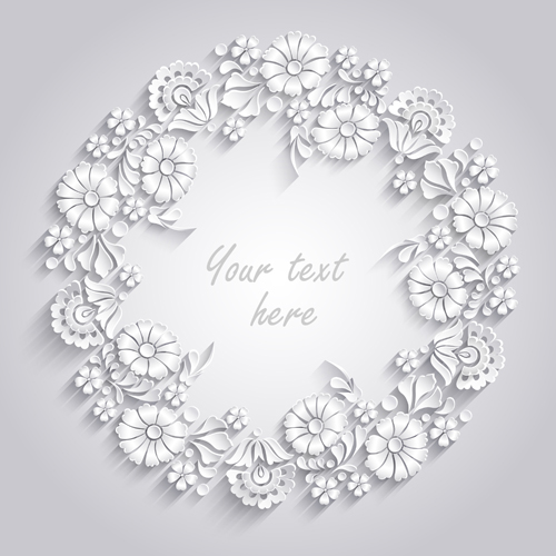 Paper flower background vector material 01