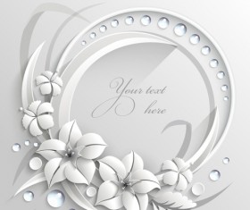 Paper flower background vector material 04