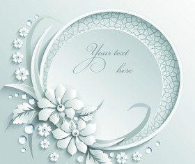 Paper flower background vector material 05