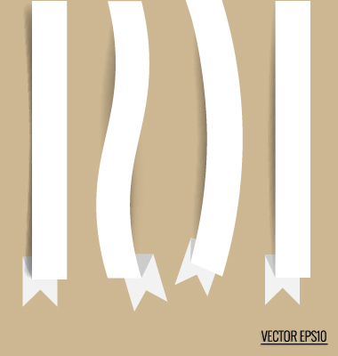 Paper ribbon design vectors
