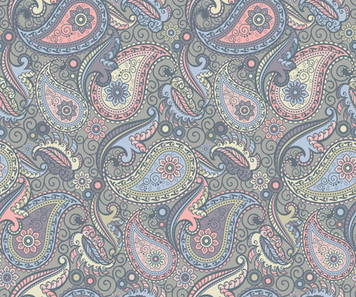 Pattern paisley seamless vector material 02
