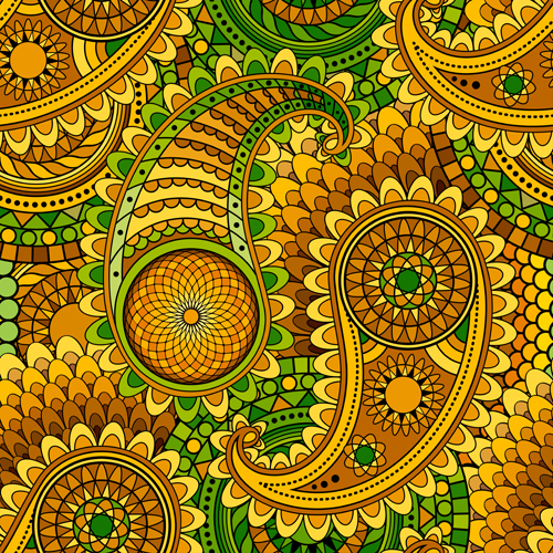 Download Pattern paisley seamless vector material 04 free download