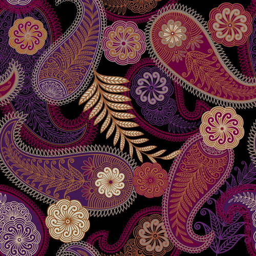 Pattern paisley seamless vector material 05