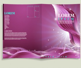 Purple corporate brochure cover vectors 01