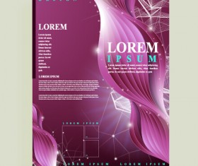 Purple corporate brochure cover vectors 02