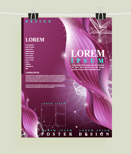 Purple corporate brochure cover vectors 02