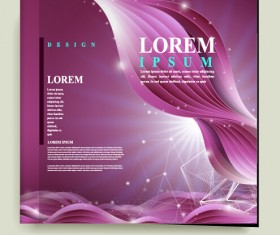 Purple corporate brochure cover vectors 04