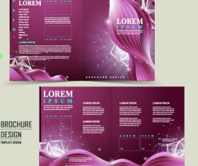 Purple corporate brochure cover vectors 05