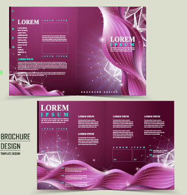 Purple corporate brochure cover vectors 05