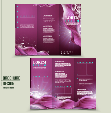 Purple corporate brochure cover vectors 06