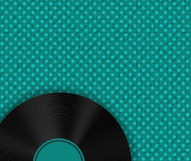 Record with plaid pattern background vector