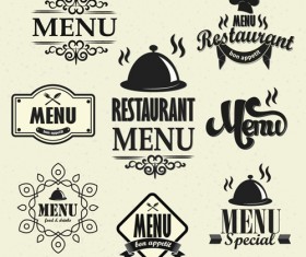 Restaurant menu labels vintage vector 01
