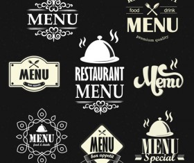 Restaurant menu labels vintage vector 02