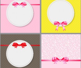 Ribbon bow with card vector design 01
