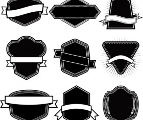 Ribbon with labels blank template vector 01
