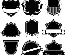 Ribbon with labels blank template vector 04