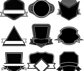 Ribbon with labels blank template vector 06