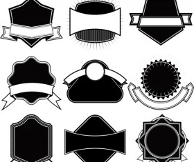 Ribbon with labels blank template vector 07