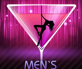 Romantic club cocktail party flyer vector material 01