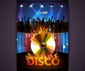 Romantic club cocktail party flyer vector material 05