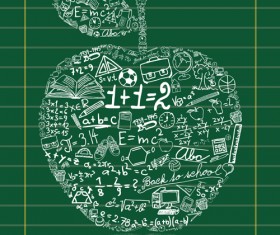 School chalk hand drawing elements vectors material 01