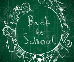 School chalk hand drawing elements vectors material 04