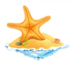 Sea island summer holiday elements vector background 03