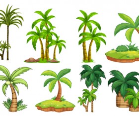 Sea islands palm tree vector material 03