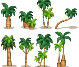 Sea islands palm tree vector material 05