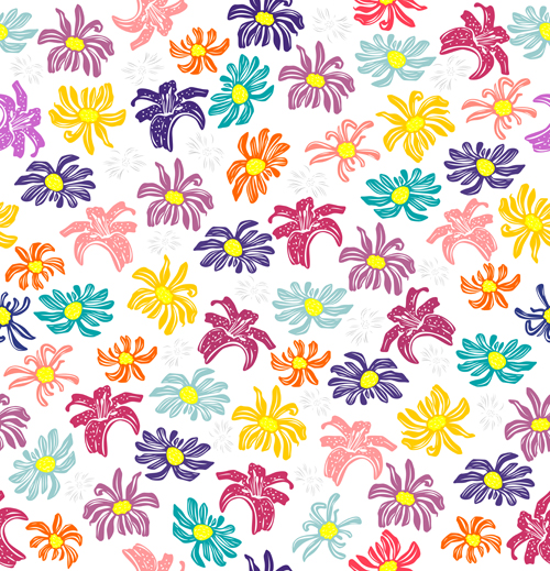 Seamless floral pattern beautiful vector material 01