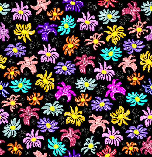 Seamless floral pattern beautiful vector material 03