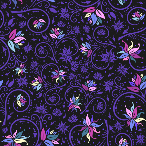 Download Seamless floral pattern beautiful vector material 05 free download