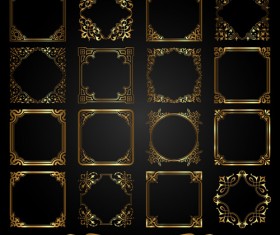 Set of golden labels vector graphics 02