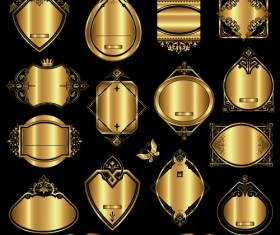Set of golden labels vector graphics 05