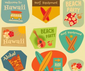 Set of stickers vintage design vectors 02