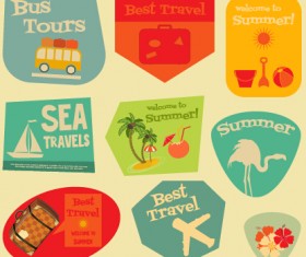 Set of stickers vintage design vectors 03