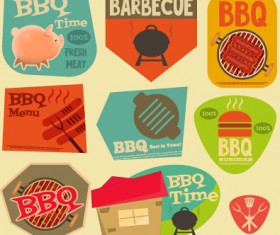 Set of stickers vintage design vectors 06