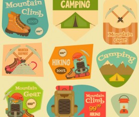 Set of stickers vintage design vectors 08