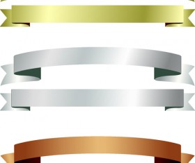 Shiny paper ribbon banner vector