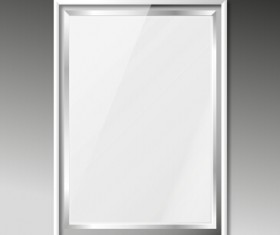 Silver photo frame vector material