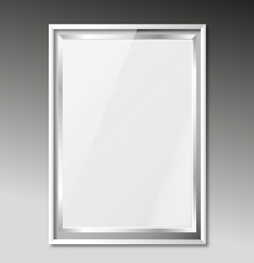 Silver photo frame vector material