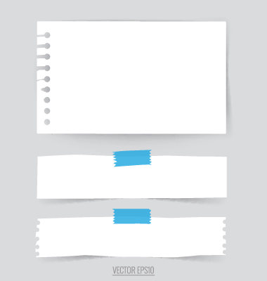 Simple note papers vector material set 03