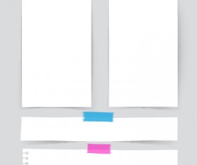 Simple note papers vector material set 04