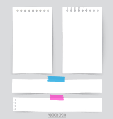 Simple note papers vector material set 04