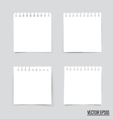 Simple note papers vector material set 08