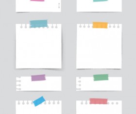 Simple note papers vector material set 09