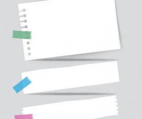 Simple note papers vector material set 11